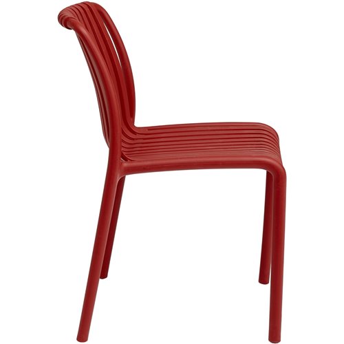 Bistro Dining Chair Plastic Red Indoors &amp Outdoors | Stalwart DA-WW6076RED
