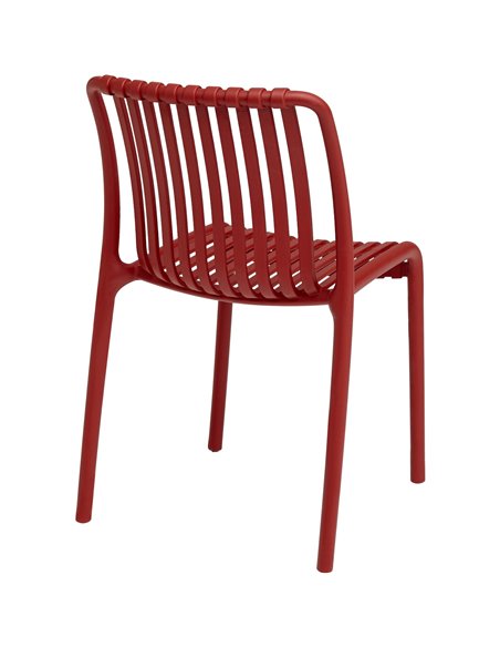 Bistro Dining Chair Plastic Red Indoors &amp Outdoors | Stalwart DA-WW6076RED