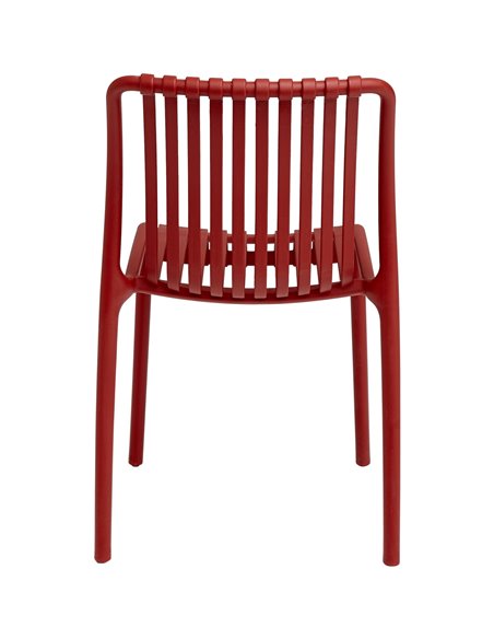 Bistro Dining Chair Plastic Red Indoors &amp Outdoors | Stalwart DA-WW6076RED
