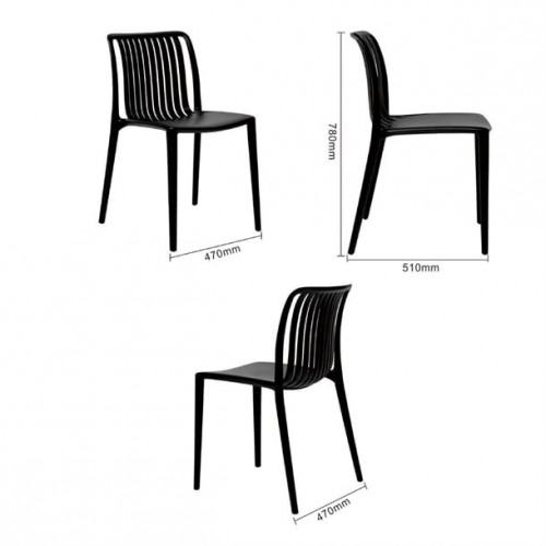 Bolero Verona Café Chairs Black (Pack...