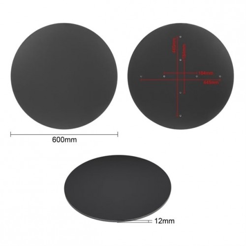 olero Matte Black Round Outdoor Table...
