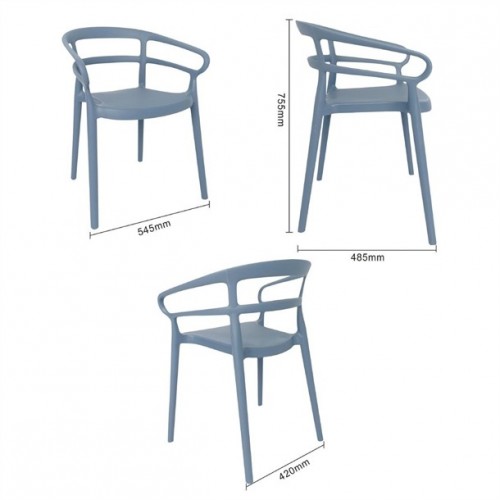 Bolero Mateo Café Chairs Slate Blue...