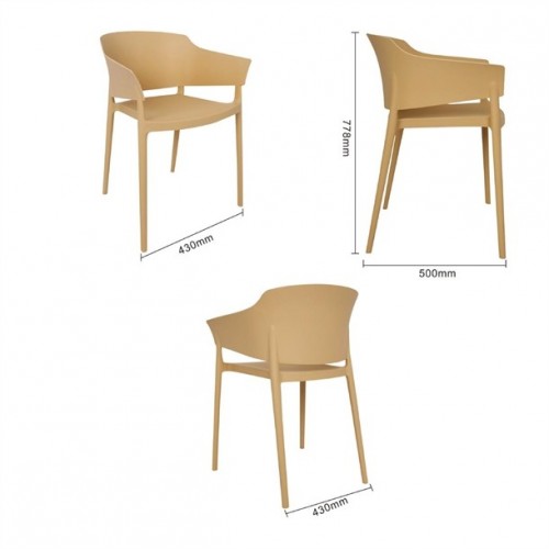 Bolero Lorenzo Cafe Chairs Warm Cream...