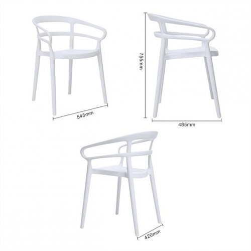 Bolero Mateo Café Chairs White (Pack...