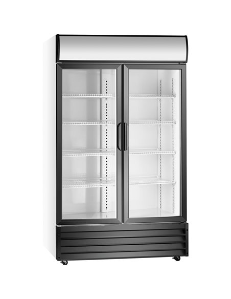Commercial Twin Bottle cooler Upright 640 litres Hinged glass doors Black&ampWhite | Stalwart DA-SSP688WEA
