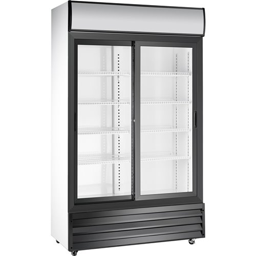 Commercial Twin Bottle cooler Upright 525 litres Sliding glass doors Black&ampWhite | Stalwart DA-SSP688WEB