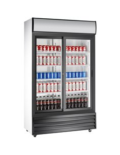 Commercial Twin Bottle cooler Upright 525 litres Sliding glass doors Black&ampWhite | Stalwart DA-SSP688WEB 2
