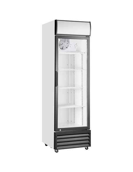 Commercial Bottle cooler Upright 290 litres Single hinged glass door Black&ampWhite | Stalwart DA-SSP338WEA
