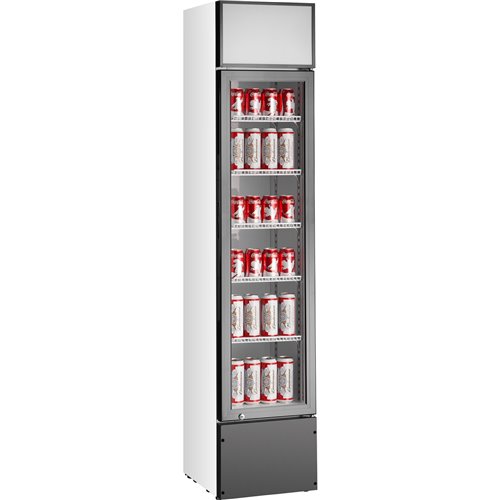 Commercial Bottle cooler Upright 160 litres Single hinged glass door Black&ampWhite | Stalwart DA-SSP160FEA
