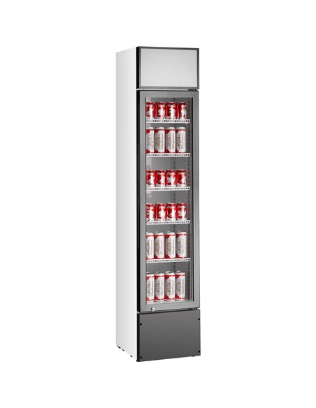 Commercial Bottle cooler Upright 160 litres Single hinged glass door Black&ampWhite | Stalwart DA-SSP160FEA