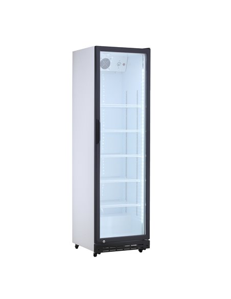 Commercial Bottle cooler Upright 210 litres Single hinged glass door Black&ampWhite | Stalwart DA-SSP390FEB