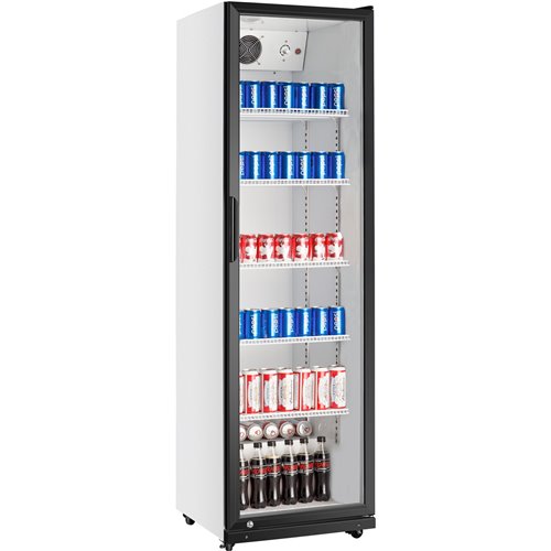 Commercial Bottle cooler Upright 210 litres Single hinged glass door Black&ampWhite | Stalwart DA-SSP390FEB