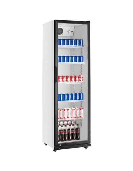 Commercial Bottle cooler Upright 210 litres Single hinged glass door Black&ampWhite | Stalwart DA-SSP390FEB
