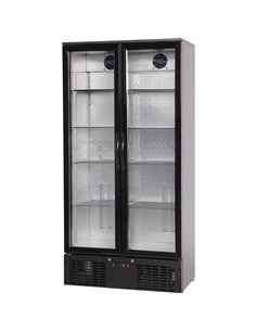 Commercial Bar bottle cooler Upright Twin door 470 litres Black | Stalwart DA-LG510H 2