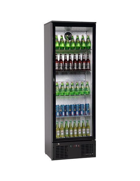 Commercial Bar bottle cooler Upright Single door 300 litres Black | Stalwart DA-LG310H