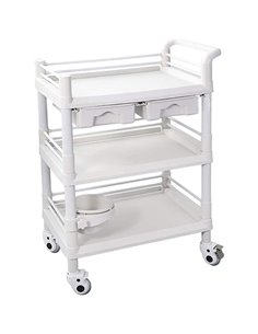 Professional 3 Tier Mobile Trolley 2 Drawers ABS 750x530x980mm | Stalwart DA-WH3LT7553D2