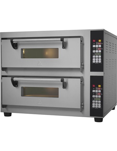 Commercial Pizza oven Electric 2 chambers 400x400mm 450°C Digital controls 5.2kW 230V | Stalwart DA-PS442BE