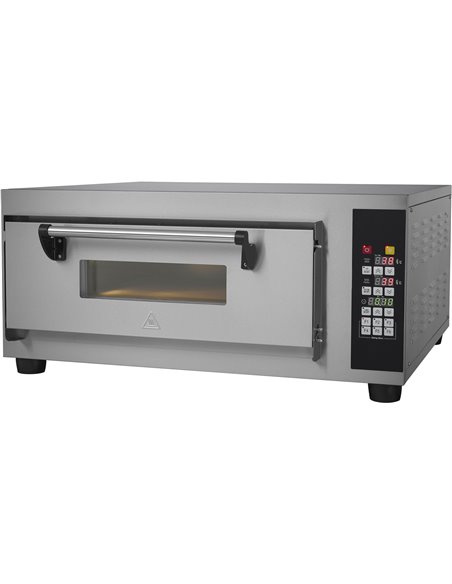 Commercial Pizza oven Electric 1 chamber 500x500mm 450°C Digital controls 4.2kW 230V | Stalwart DA-PS551E