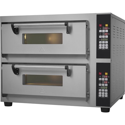 Commercial Pizza oven Electric 2 chambers 500x500mm 450°C Digital controls 8.4kW 380V | Stalwart DA-PS552E