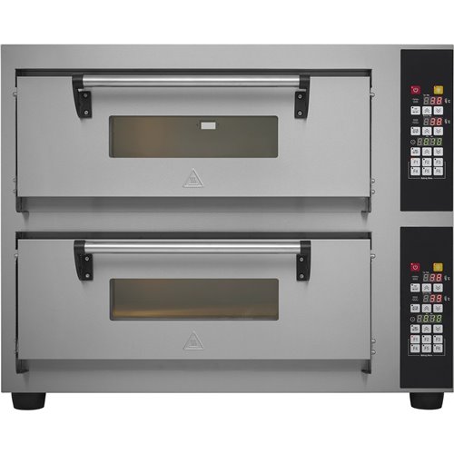 Commercial Pizza oven Electric 2 chambers 500x500mm 450°C Digital controls 8.4kW 380V | Stalwart DA-PS552E