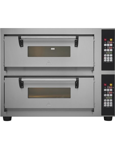 Commercial Pizza oven Electric 2 chambers 610x610mm 450°C Digital controls 8.4kW 380V | Stalwart DA-PS662E