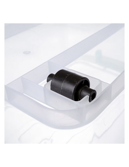 Pack of 4 Plastic Storage Box with Wheels &amp Lid &amp Clips 13 litre 375x295x200mm Polypropylene | Stalwart DA-S1013SETOF4