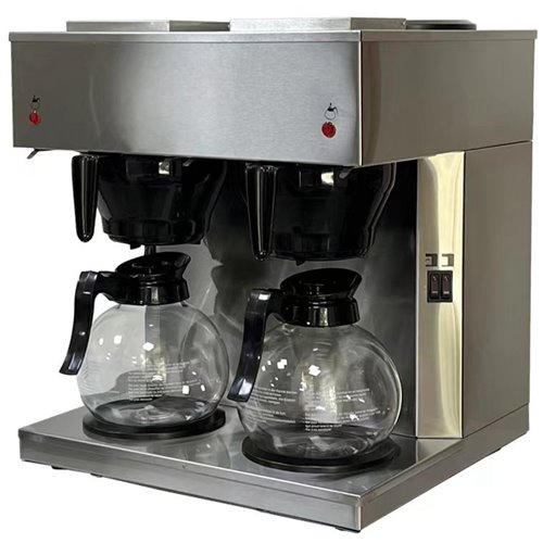 Commercial Twin Filter Coffee maker Manual fill 2 glass jugs 4 hotplates | Stalwart DA-RBD286AD2