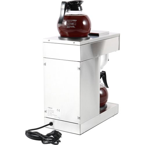 Commercial Filter Coffee maker Manual fill 1 glass jug 2 hotplates | Stalwart DA-RB386AD1