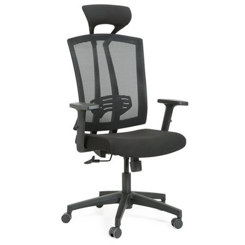 Mesh Office Chair with Headrest Black | Stalwart DA-HY632