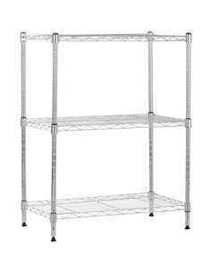 Commercial Shelving unit 3 tier 200kg/shelf Width 900mm Depth 350mm Chrome wire | Stalwart DA-CR903590A3