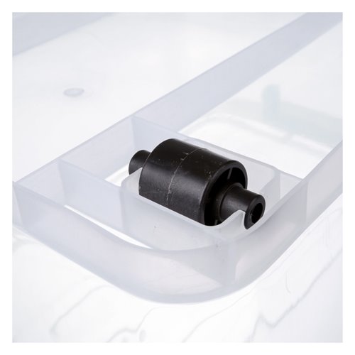 Pack of 4 Plastic Storage Box with Wheels &amp Lid &amp Clips 27 litre 465x337x258mm Polypropylene | Stalwart DA-S1027SETOF4