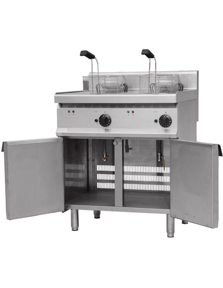 Professional Free standing Fryer Electric Twin tank 2x20 litres 24kW | DA-THE7F1818M