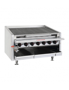 MagiKitch'n CM-636-RMB Natural Gas 7 Burner Radiant Chargrill 2