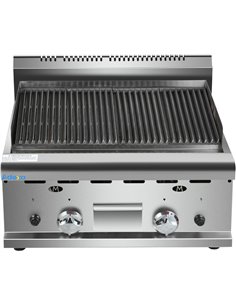 Commercial Gas Lava rock Grill 2 zones Countertop | Stalwart DA-HGL607 2