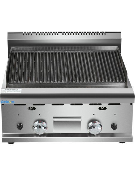 Commercial Gas Lava rock Grill 2 zones Countertop | Stalwart DA-HGL607