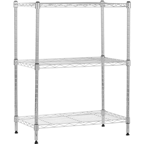 Commercial Shelving unit 3 tier 750kg Width 1200mm Depth 350mm Chrome wire | Stalwart DA-AMJ540