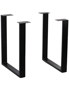 Black Industrial Style Square Table legs Black 2pcs | Stalwart DA-A142