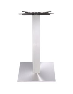 Brushed steel Table base Square 400mm Standard height | Stalwart DA-D002A