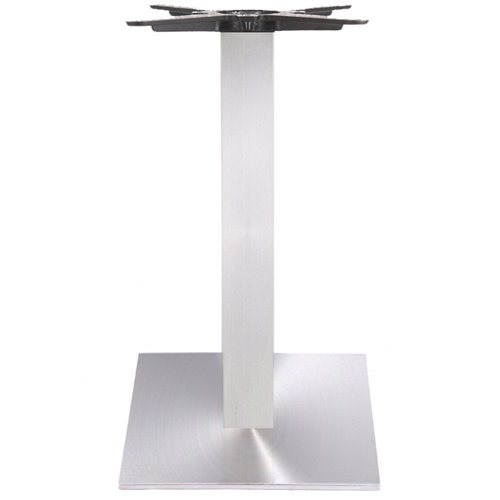 Brushed steel Table base Square 400mm Standard height | Stalwart DA-D002A