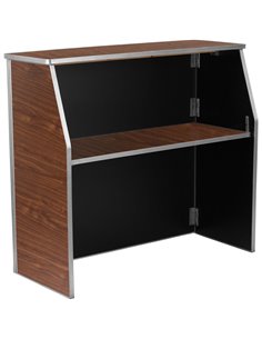 Portable Foldable Bar Walnut Laminate | Stalwart DA-AX204