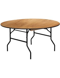 Round Folding Banquet Catering Table 6ft Plywood 1830x760 | Stalwart DA-AX214