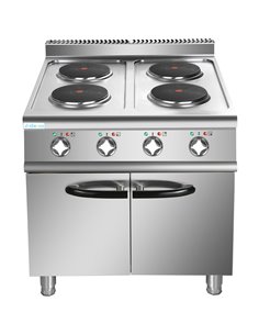 Commercial Electric Cooker 4 Burners with Cabinet Base 8kW 700mm Depth | Stalwart DA-HRQ712 2