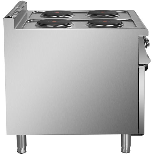 Commercial Electric Cooker 4 Burners with Cabinet Base 8kW 700mm Depth | Stalwart DA-HRQ712