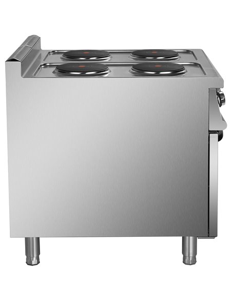 Commercial Electric Cooker 4 Burners with Cabinet Base 8kW 700mm Depth | Stalwart DA-HRQ712