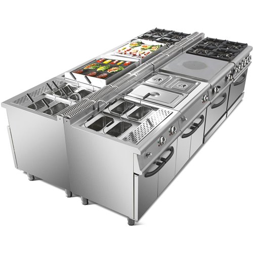 Commercial Electric Cooker 4 Burners with Cabinet Base 8kW 700mm Depth | Stalwart DA-HRQ712