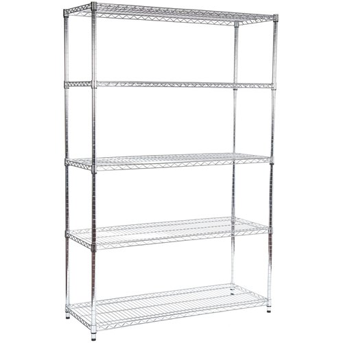 Commercial Shelving Unit 5 Tier 1250kg Width 900mm Depth 350mm Chrome Wire | Stalwart DA-AMJ572