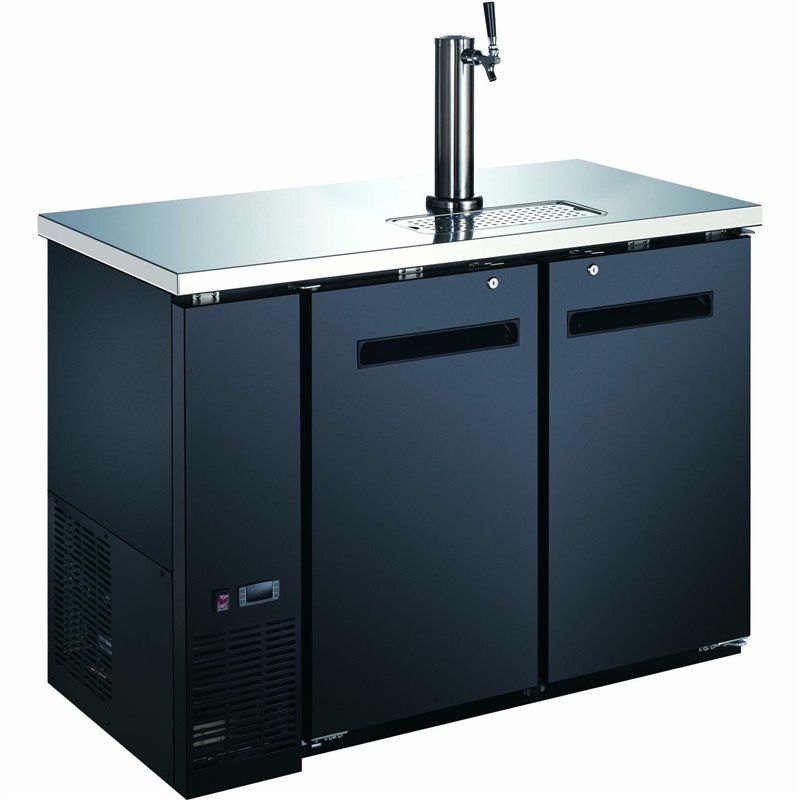 Commercial Direct Draw Beer Dispenser Twin Door Keg Cooler with
