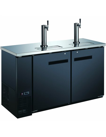 Commercial Direct Draw Beer Dispenser - Twin Door Keg Cooler with ...