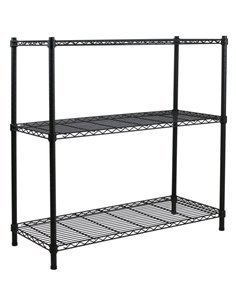 Commercial Shelving unit 3 tier 100kg/shelf Width 900mm Depth 350mm Black wire | Stalwart DA-MGA206