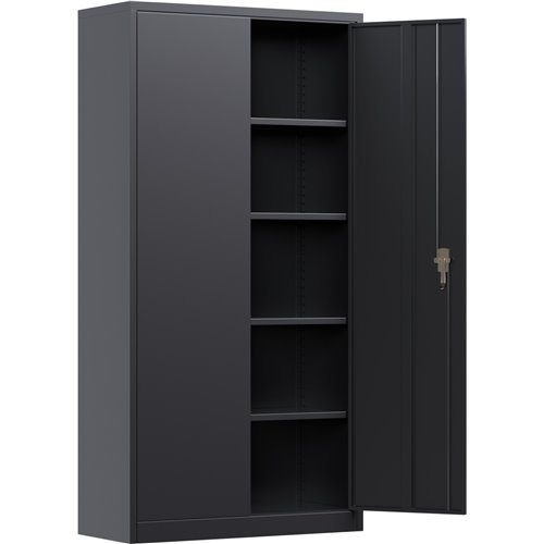 Professional Black Steel Cabinet 2 Doors 800x400x1800mm | Stalwart DA-SART202